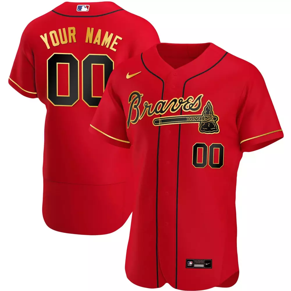 Custom 00 Atlanta Braves 2023 Stitched Vapor Jersey | Red with 24 Patch | Unique Fan Gear for All | For Men, Women & Youth