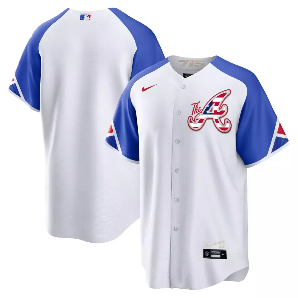 atlanta braves white blue jersey 2023 men s all stitched vapor jersey