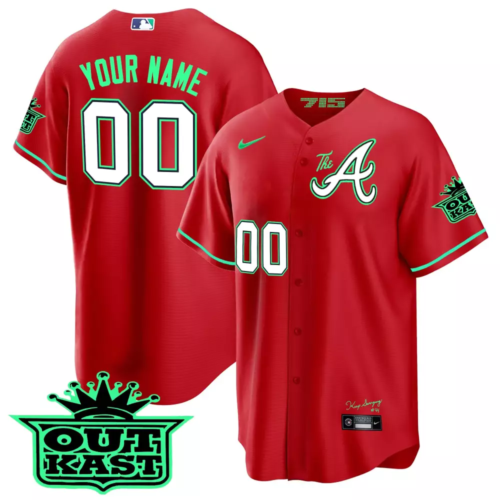 Atlanta Red Custom Jersey 00 Outkast 2023 | Stitched Vapor Edition | Fan Gear for Men, Women & Youth