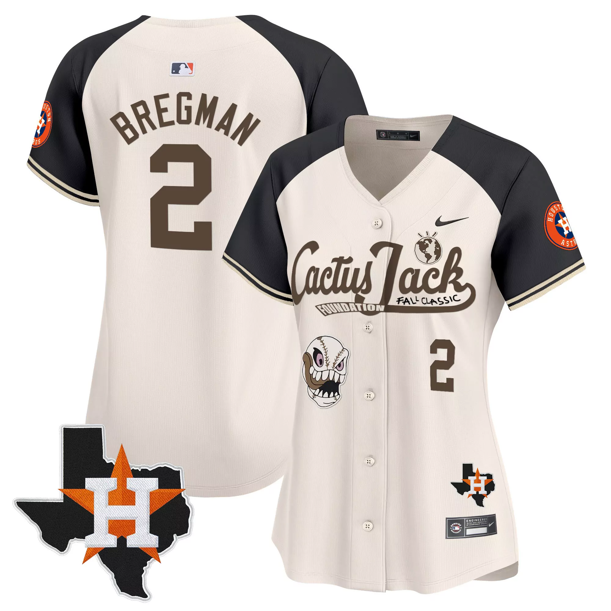 bergman 2 houston 2023 women s all stitched vapor jersey orange with patches