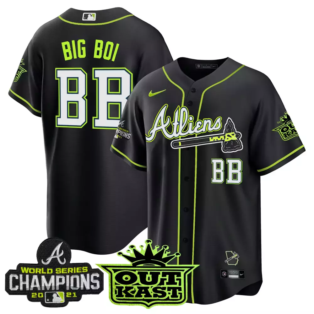 Big Boi Atlanta 2023 Outkast Edition Stitched Vapor Jersey | White, Green & Red | Limited Edition Fan Gear | For Men, Women & Youth