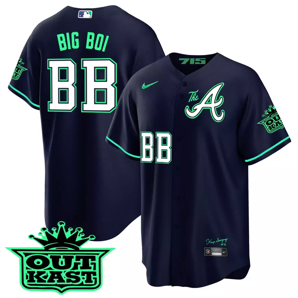 big boi bb atlanta braves 2023 men s all stitched vapor jersey navy green red