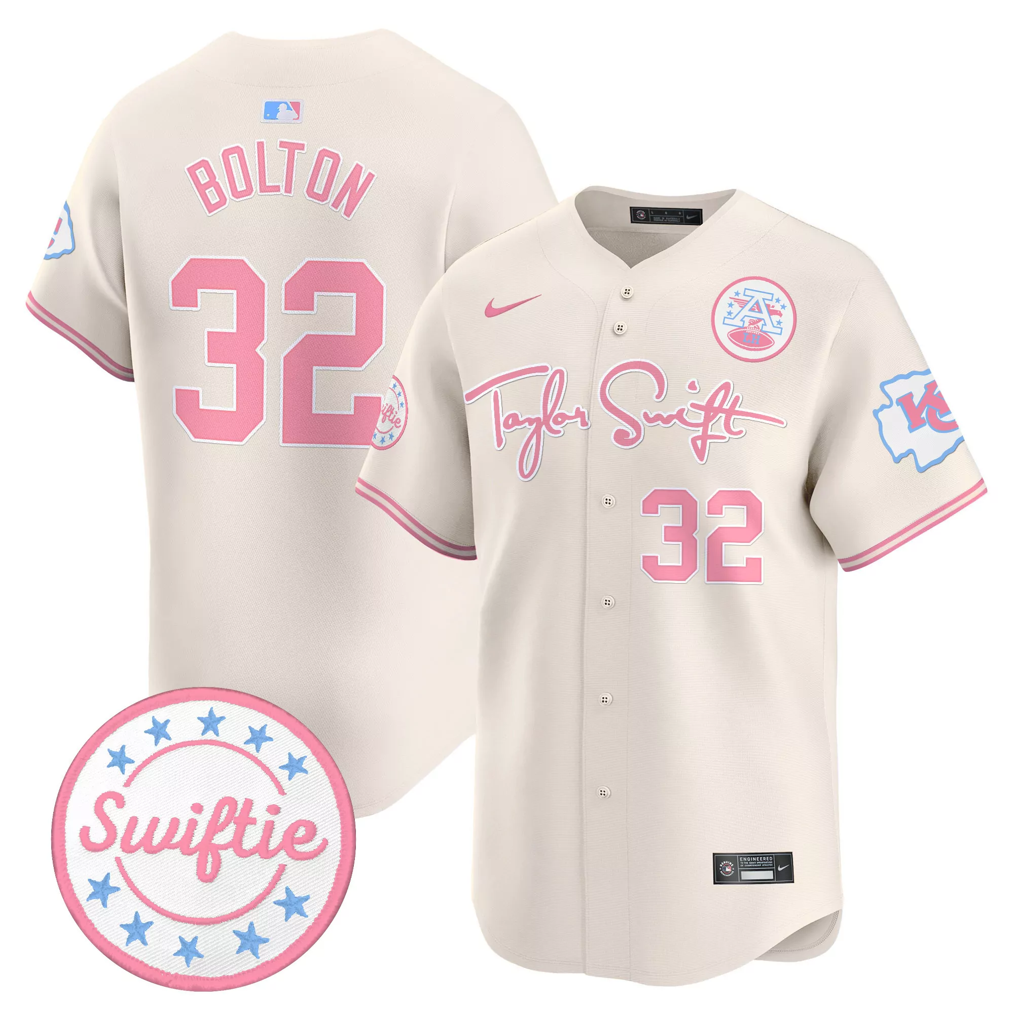 bolton 32 kansas city 2023 unisex limited edition all stitched vapor jersey swiftie patch