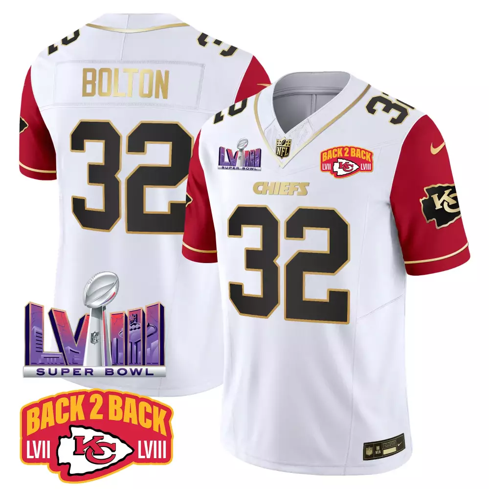 Bolton 32 Kansas City Chiefs 2023 Men's All Stitched Vapor Jersey | Back 2 Back Edition | For Men, Women & Youth