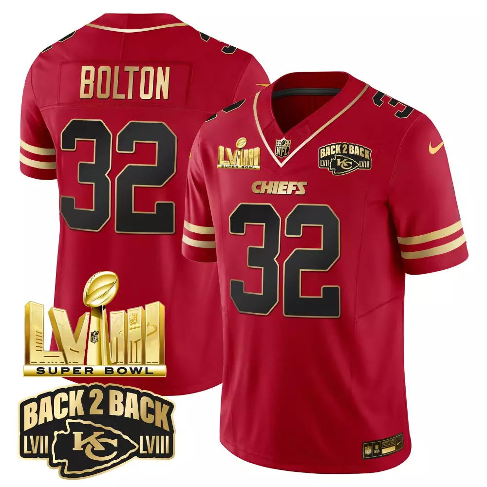 Bolton 32 Kansas City Chiefs 2023 Men's All Stitched Vapor Jersey | Back 2 Back Edition | For Men, Women & Youth