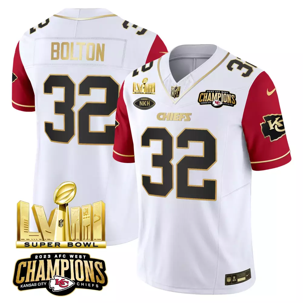 Bolton 32 Kansas City Chiefs 2023 Men's All Stitched Vapor Jersey | Champions Edition Black | For Men, Women & Youth