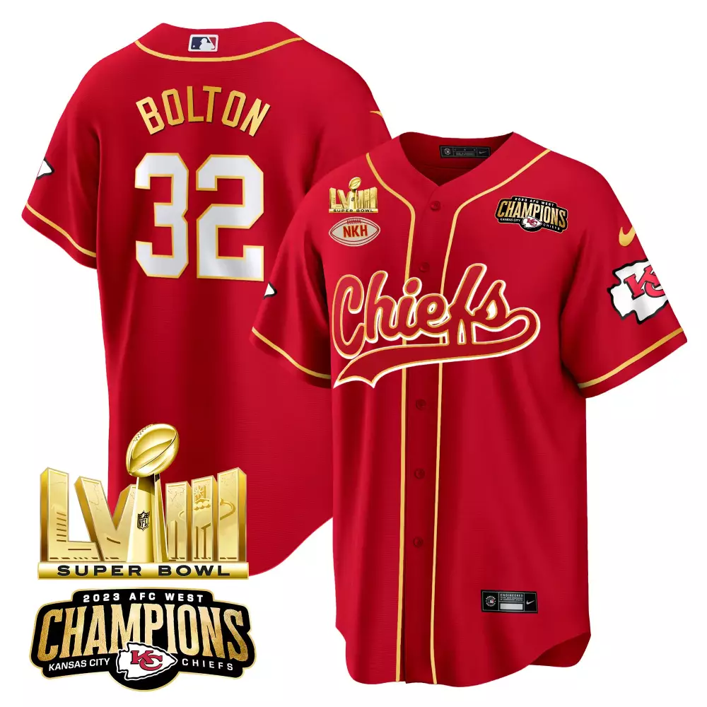 Bolton 32 Kansas City Chiefs 2023 Men's All Stitched Vapor Jersey | Super Bowl Champions 1 | Game Day Outfit | For Men, Women & Youth