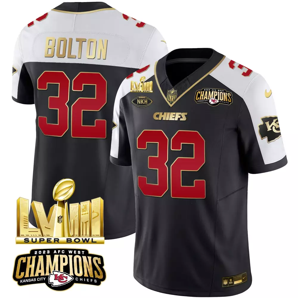 Bolton 32 Kansas City Chiefs 2023 Men's All Stitched Vapor Jersey | Back 2 Back Edition | For Men, Women & Youth