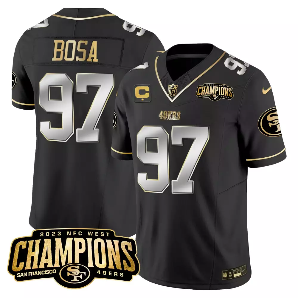 Bosa 97 San Francisco 49ers 2023 Black Champions Jersey | All Stitched Vapor Style | Limited Edition Fan Gear | For Men, Women & Youth