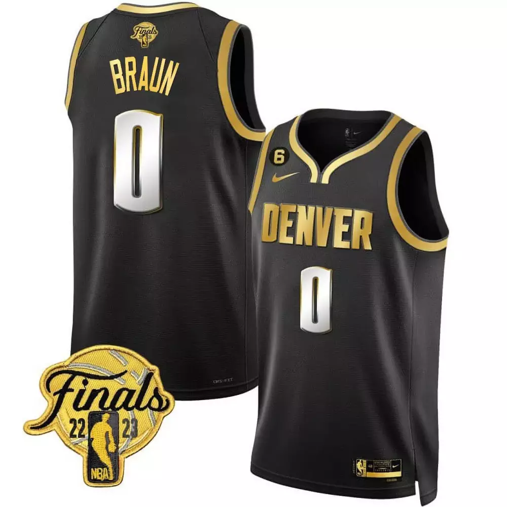 Braun 0 Denver 2023 Black Stitched Vapor Jersey | Limited Edition Fan Gear | For Men, Women & Youth