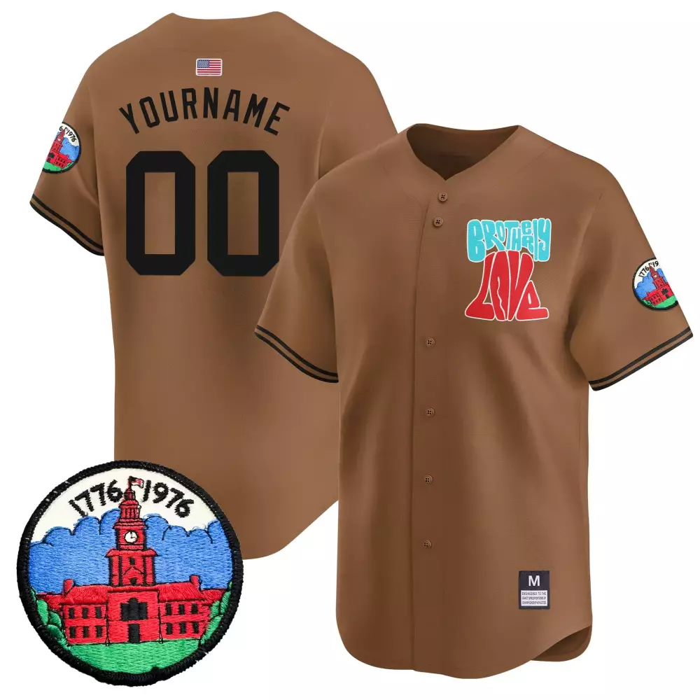 brown brotherly love jersey 00 yourname 1976 men s all stitched vapor jersey with patch