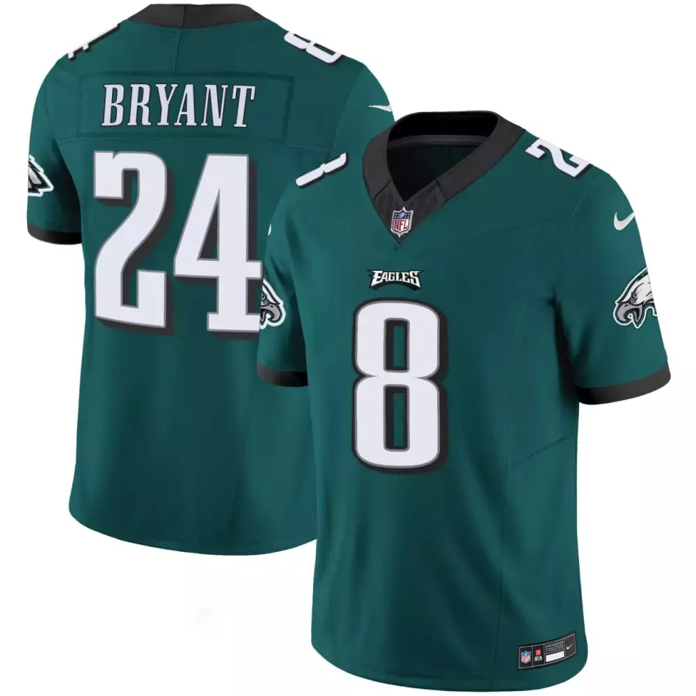 bryant 24 philadelphia eagles 2023 men s all stitched vapor jersey black gold edition
