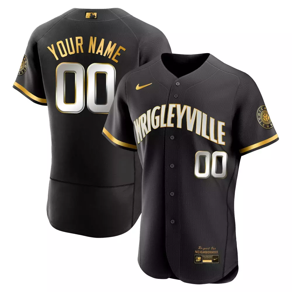 Chicago Black Wrigleyville Custom Jersey 2023 | All Stitched Vapor Style | Fan Gear for Men, Women & Youth
