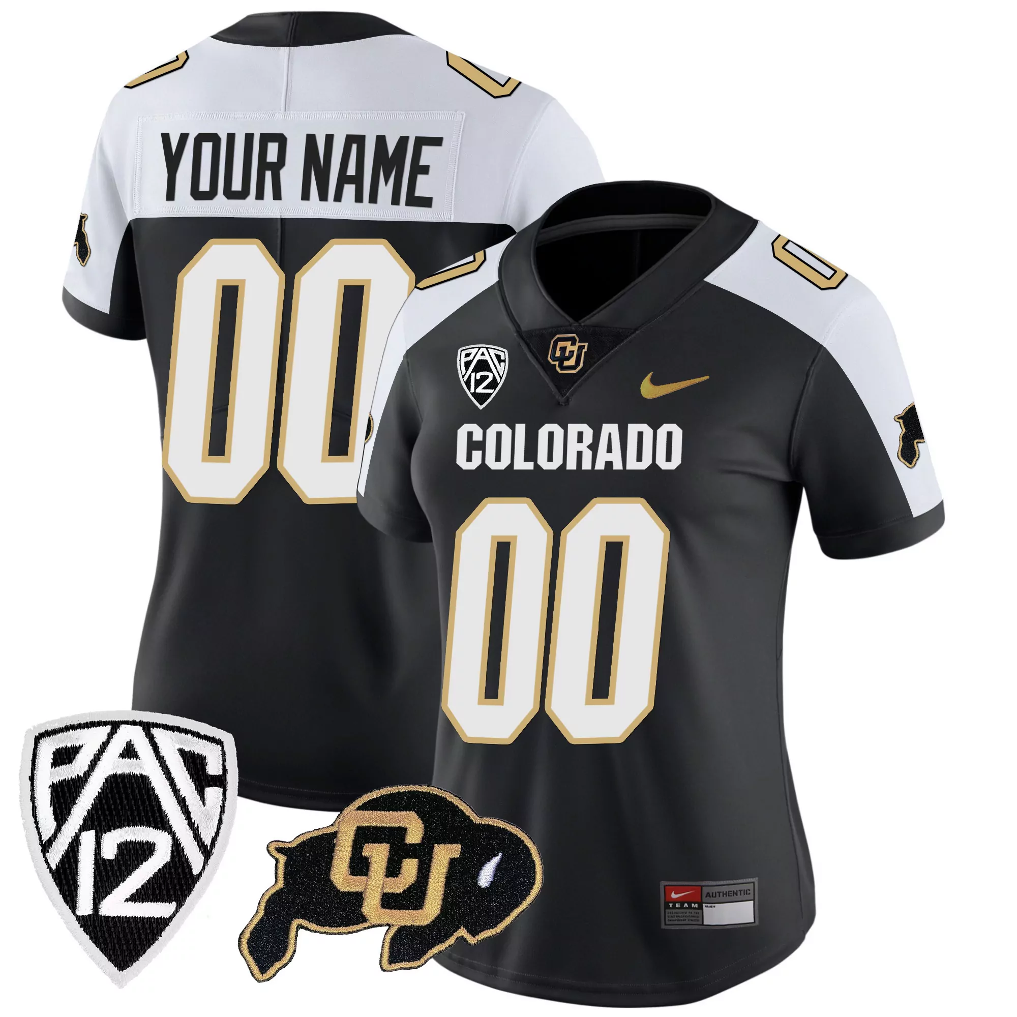 colorado black all stitched vapor jersey player 00 men s 2023 edition