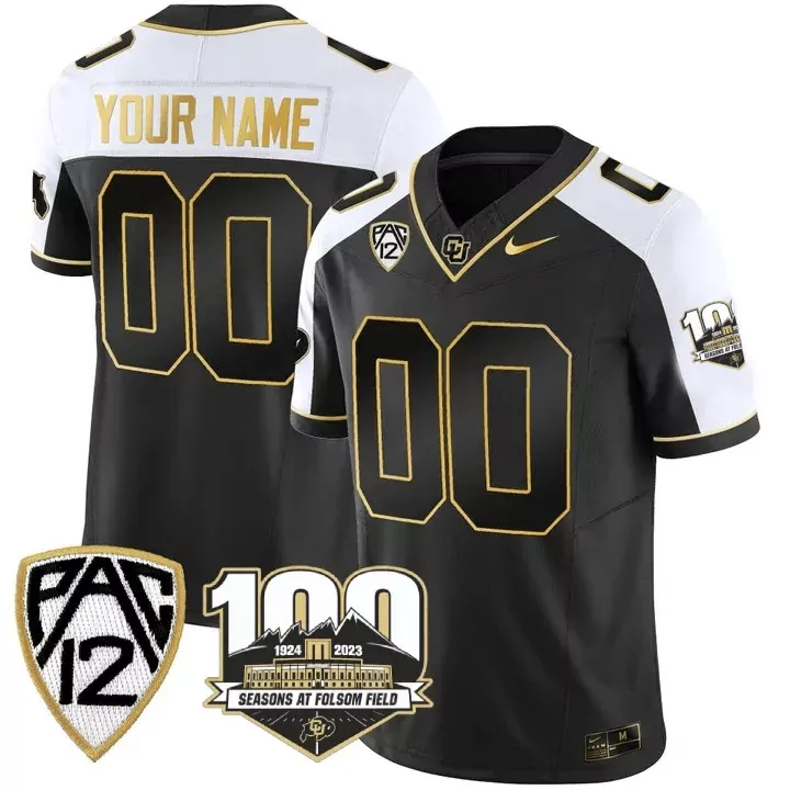 colorado black custom jersey 2023 men s all stitched vapor jersey pac 12 100th season edition
