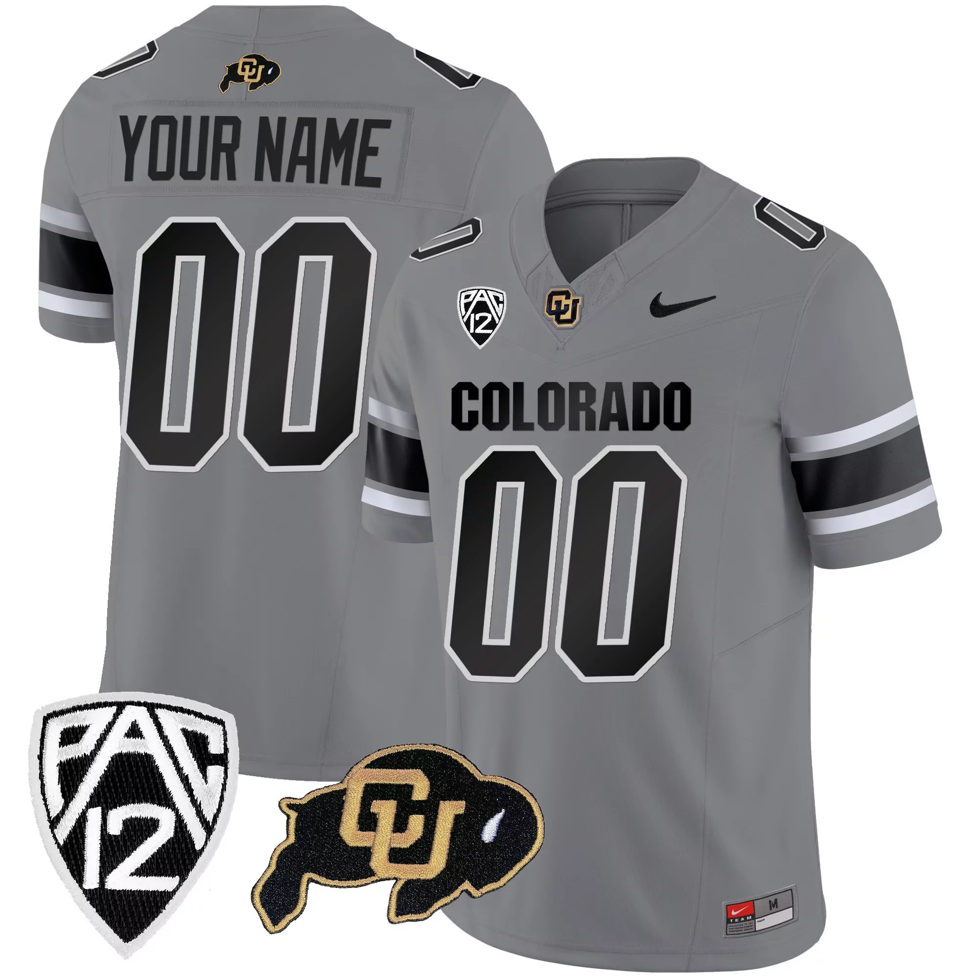 colorado gray custom jersey 00 pac 12 all stitched vapor jersey men s edition