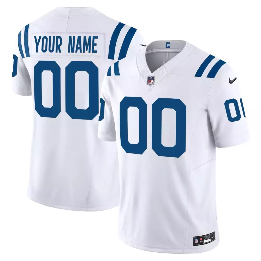 Colts White Custom Jersey 2023 All Stitched Vapor Jersey | NFL Fan Gear for Men, Women & Youth