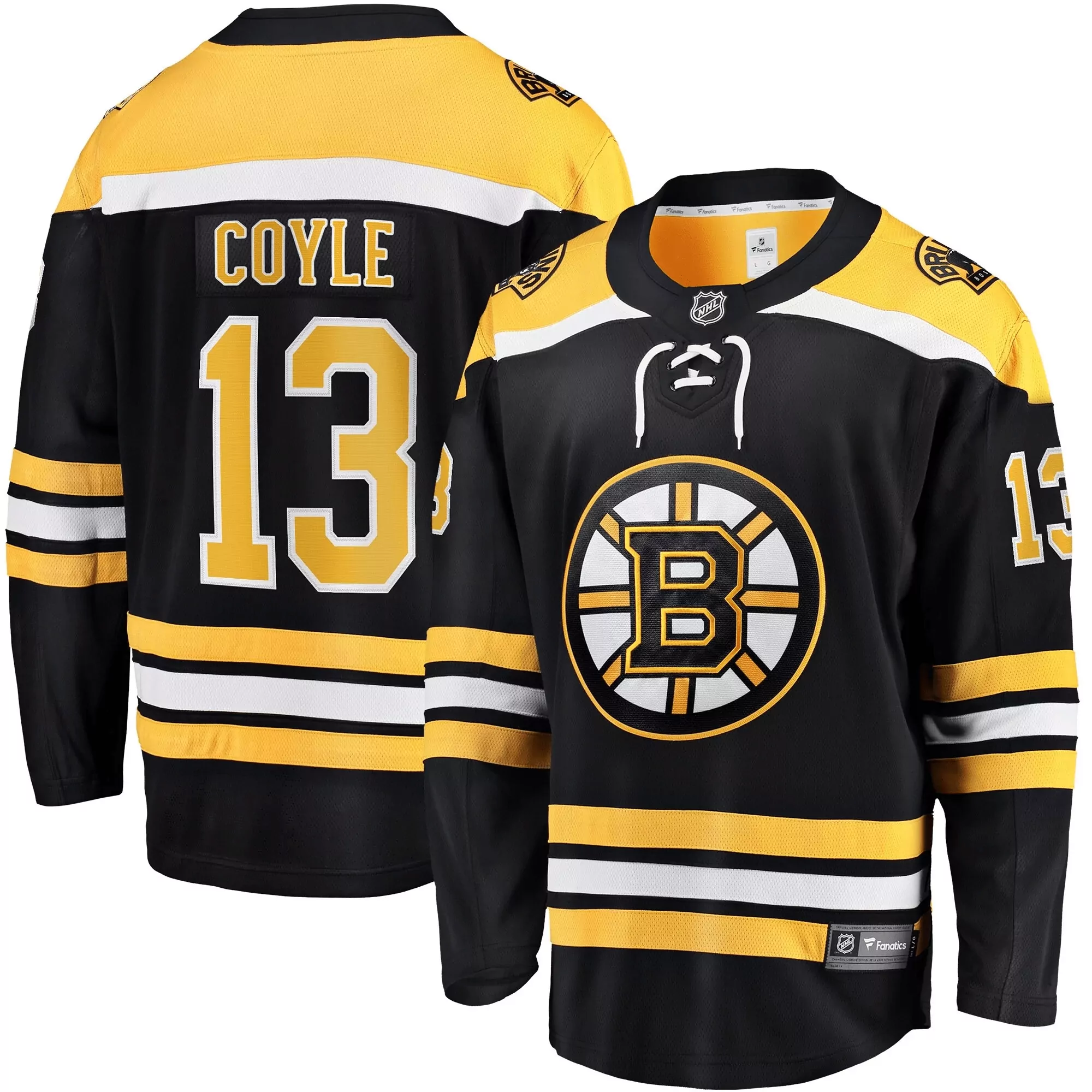 coyle 13 boston bruins 2023 men s all stitched vapor jersey black gold 1