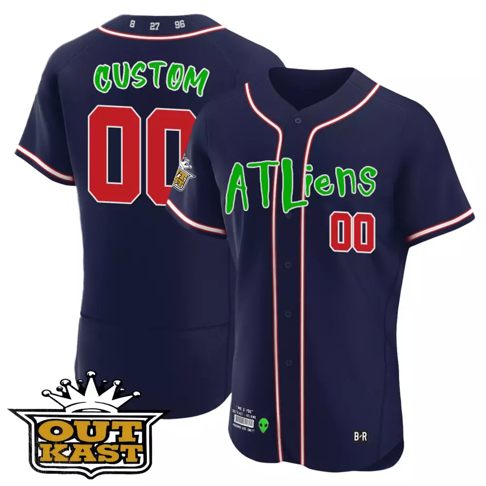 custom atlien jersey 00 outkast 1996 men s all stitched vapor jersey navy