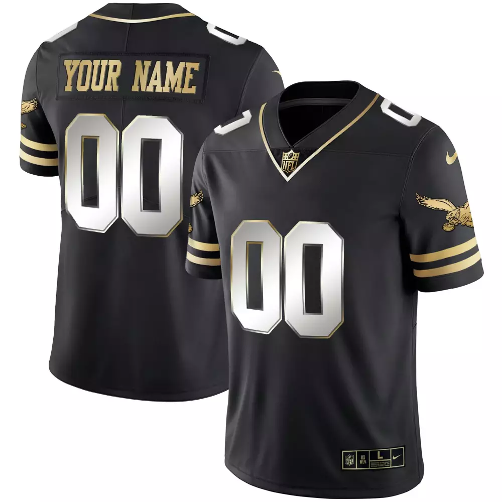 eagles custom black all stitched vapor jersey 2023 men s 00