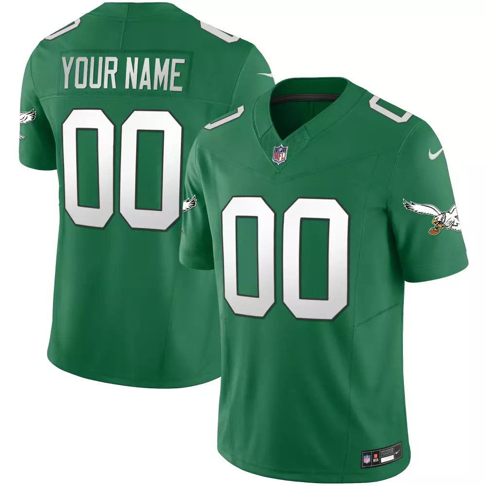 eagles custom green all stitched vapor jersey 2023 00 men s