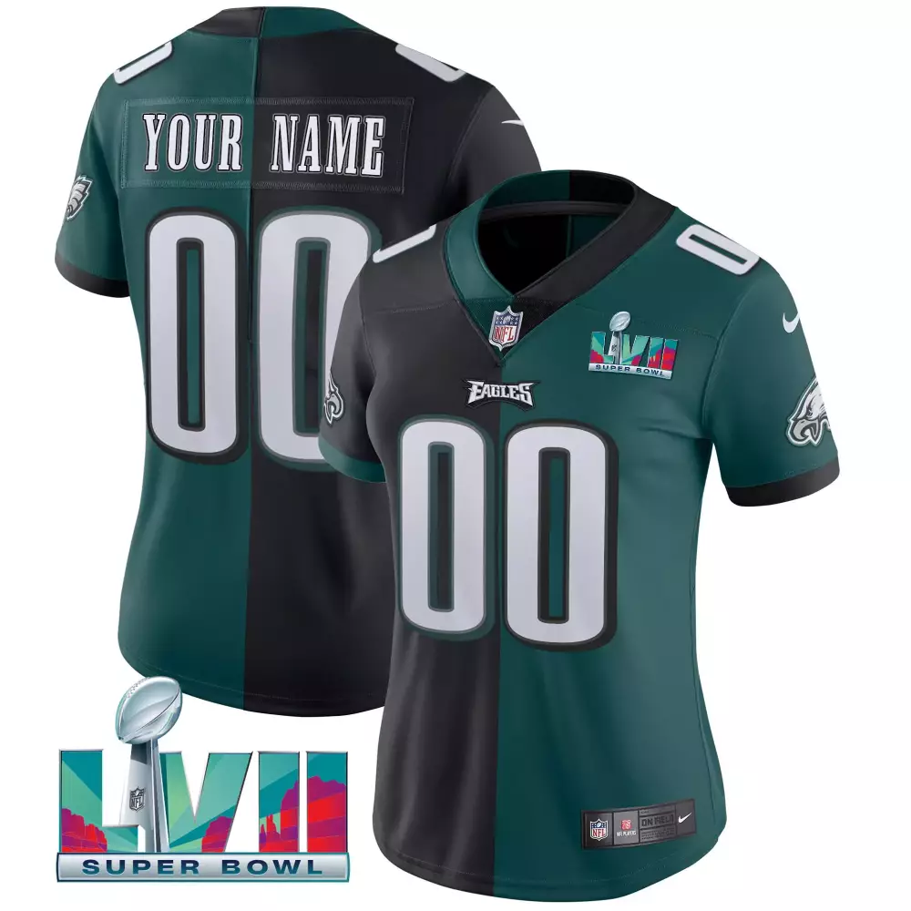 Eagles Women's Super Bowl LVII Custom Jersey | Black | All Stitched Vapor Edition | For Men, Women & Youth