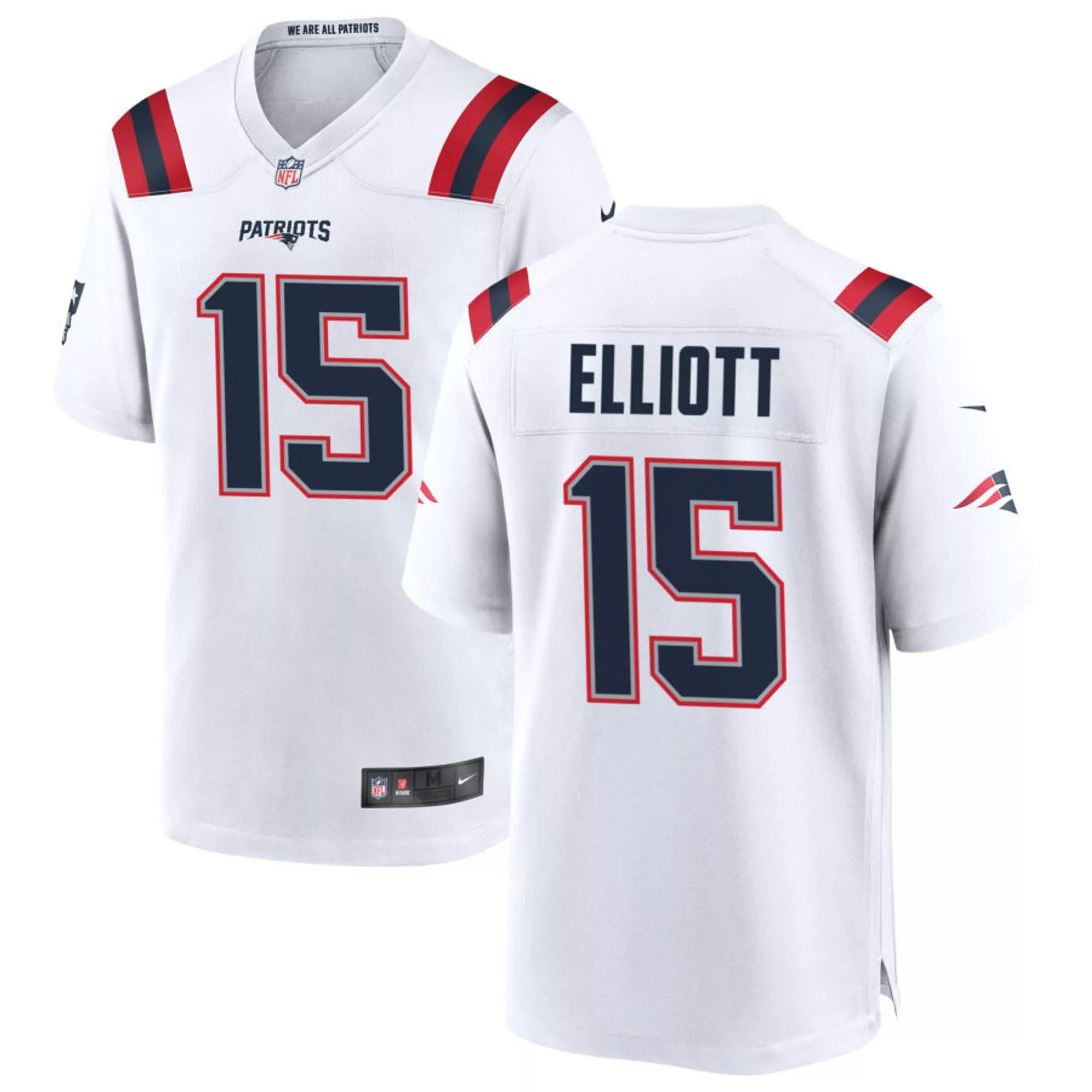 elliott 15 new england patriots 2023 men s all stitched vapor jersey white