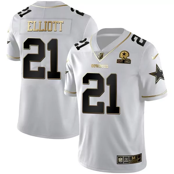 elliott 21 dallas cowboys 2023 men s all stitched vapor jersey white 3