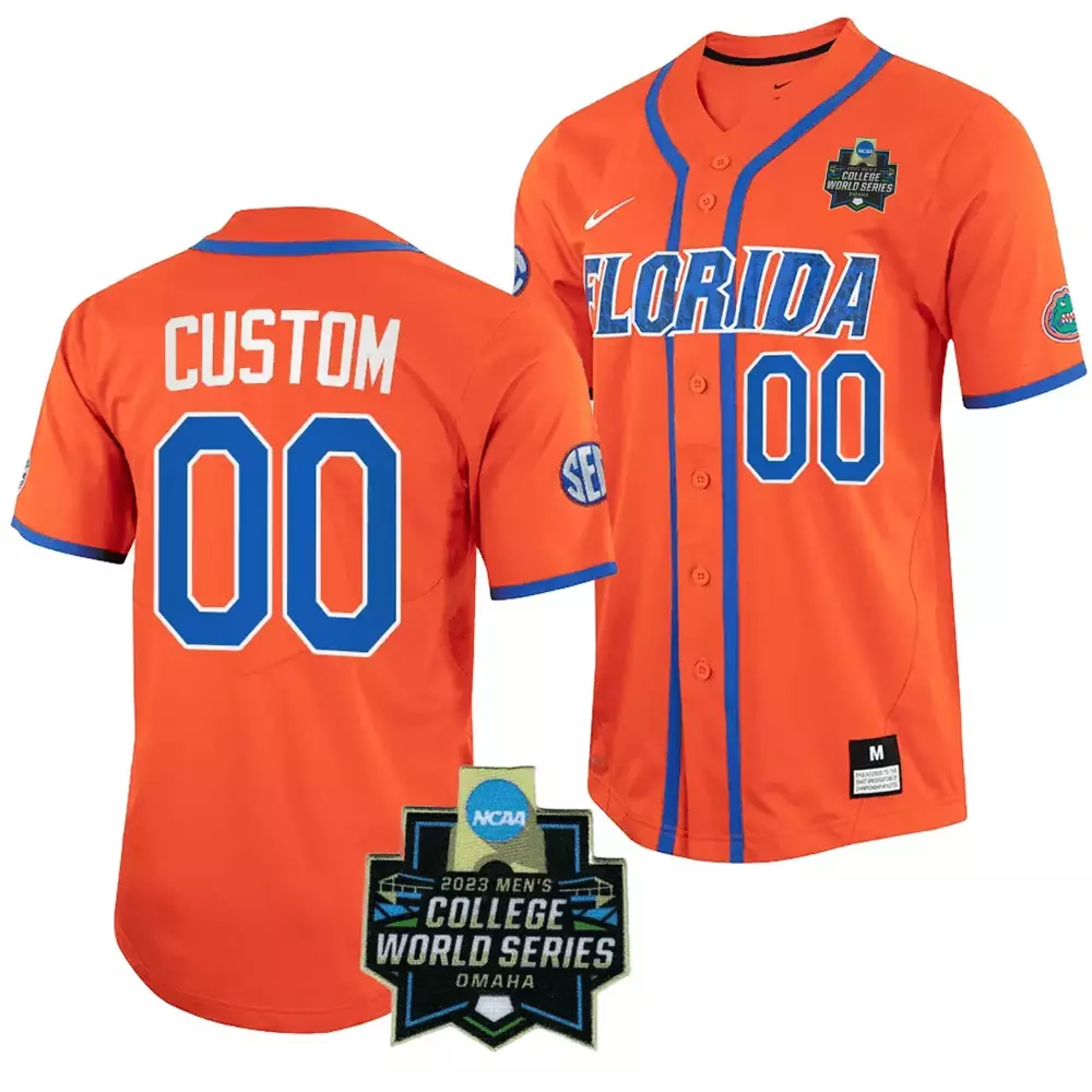 Custom Florida Gators 00 2023 Vapor Jersey | Orange College World Series Edition | Fan Gear for Men, Women & Youth