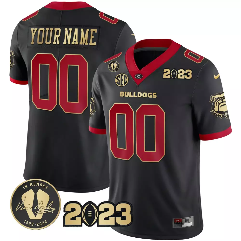 Georgia Bulldogs 2023 Stitched Jersey | Black Red Bowers 19 Name Patch | Limited Edition Fan Gear | For Men, Women & Youth