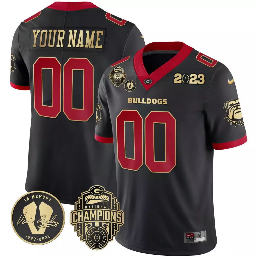 Georgia Bulldogs 2023 Stitched Jersey | Black Red Bowers 19 Name Patch | Limited Edition Fan Gear | For Men, Women & Youth