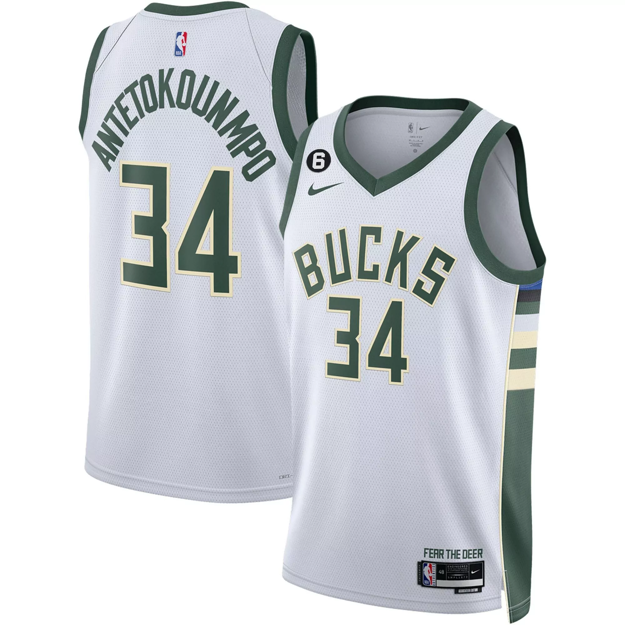 giannis antetokounmpo 34 milwaukee bucks 2023 men s all stitched vapor jersey green fear the deer