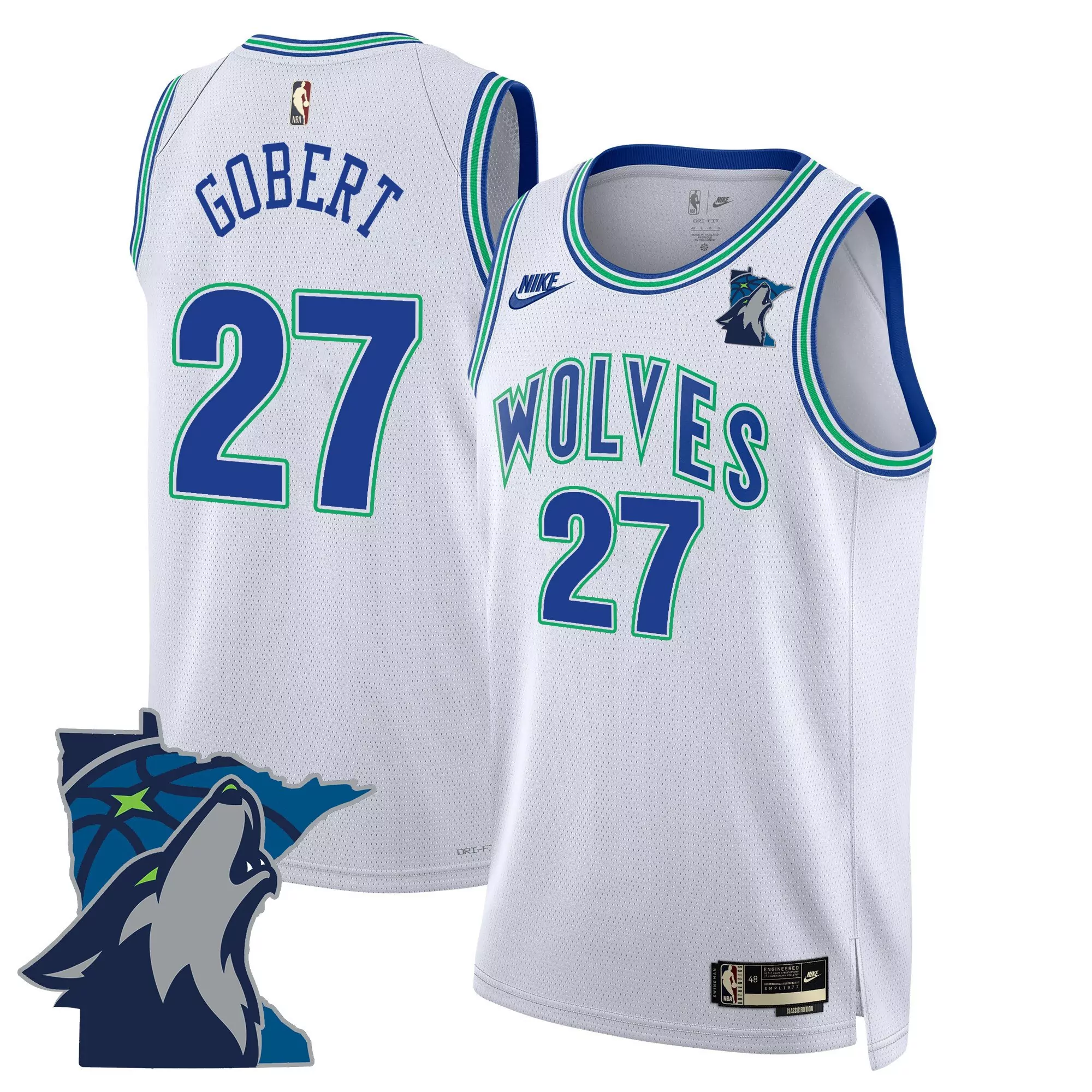 gobert 27 men s vapor jersey minnesota timberwolves black howl edition 2025 embroidered patch