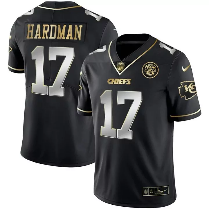 hardman 17 chiefs 2023 men s black all stitched vapor jersey
