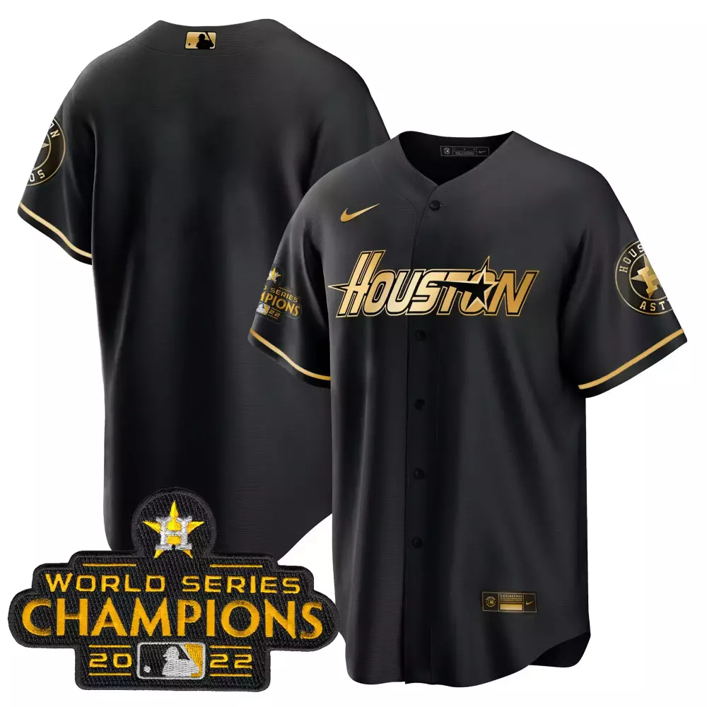 houston astros 2022 world series black custom name and number jersey all stitched male style