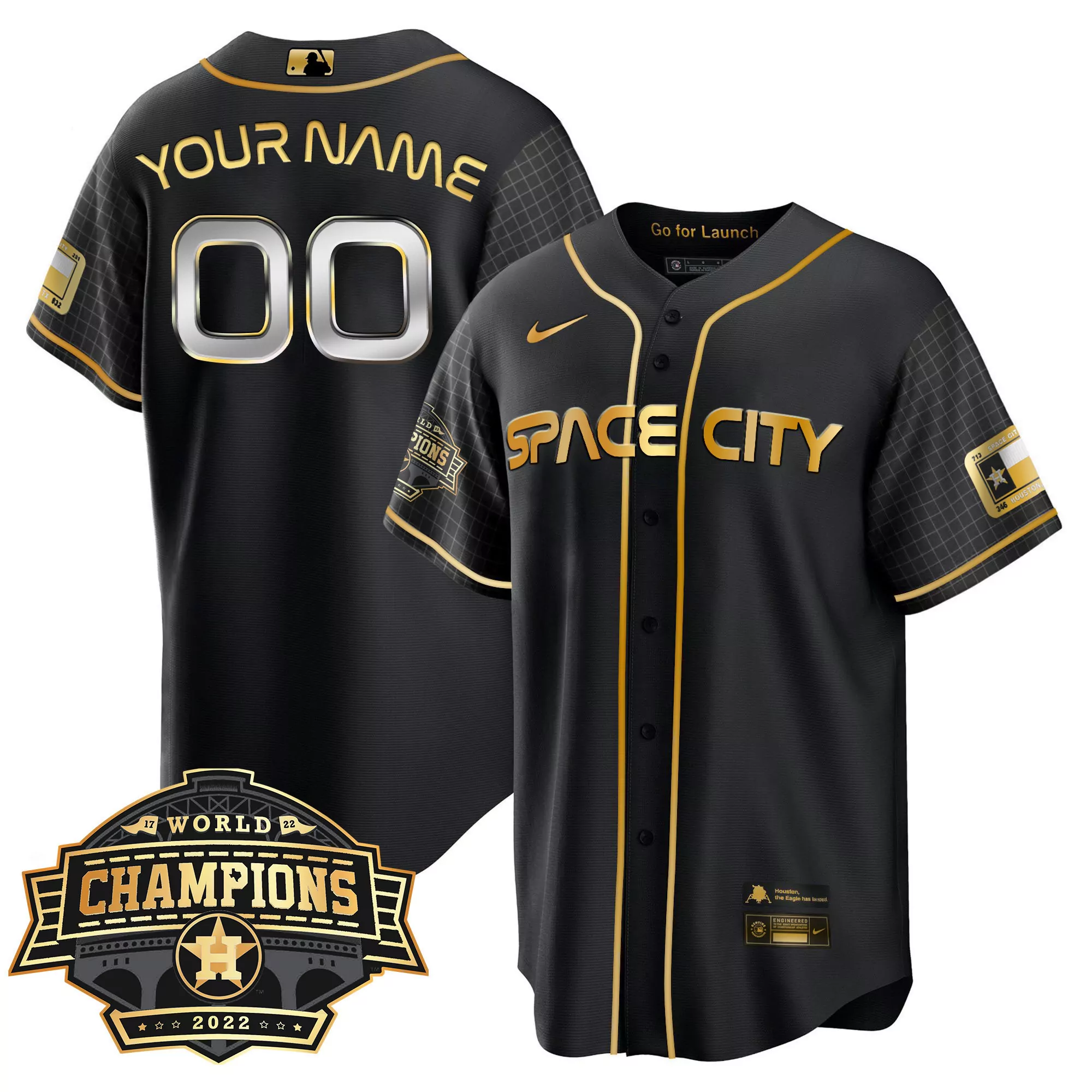 houston black space city all stitched vapor jersey 2022 men s world series champions 1