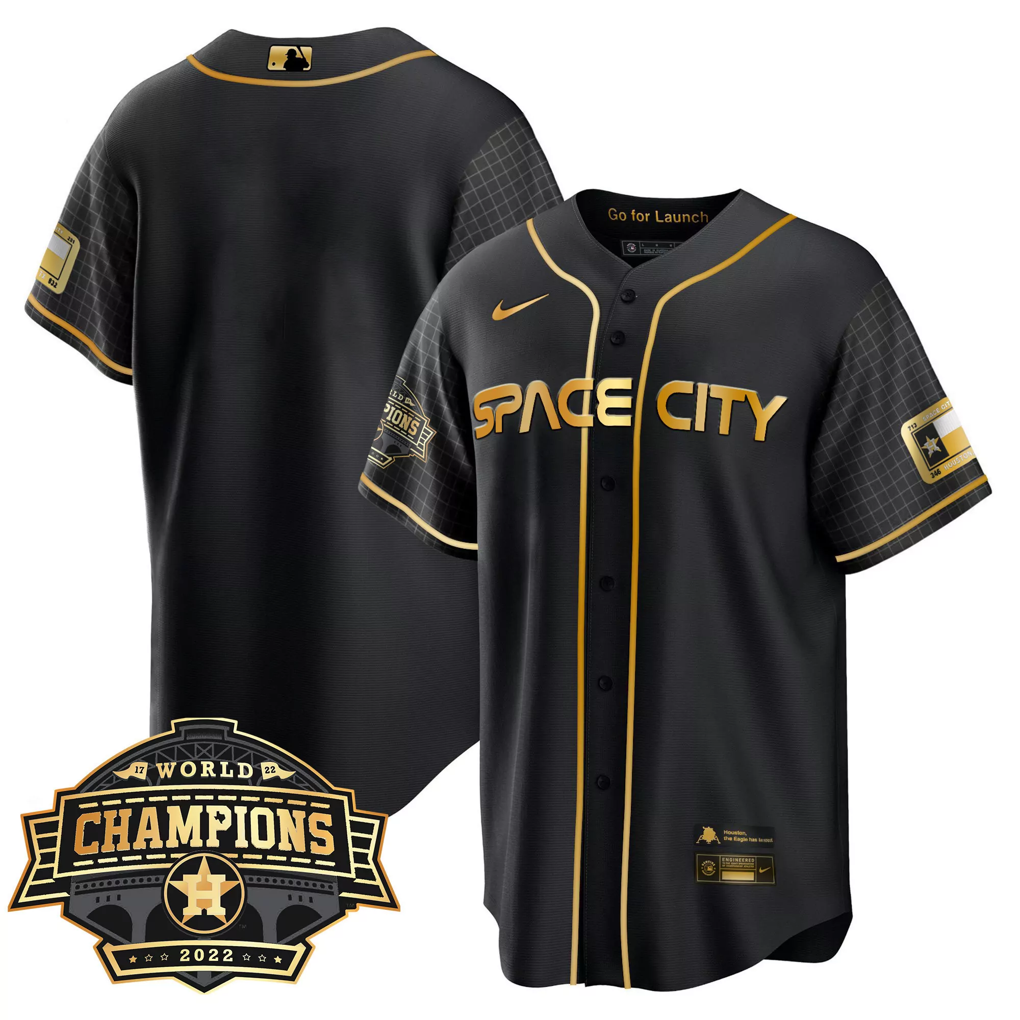 houston black space city all stitched vapor jersey 2022 men s world series champions 1
