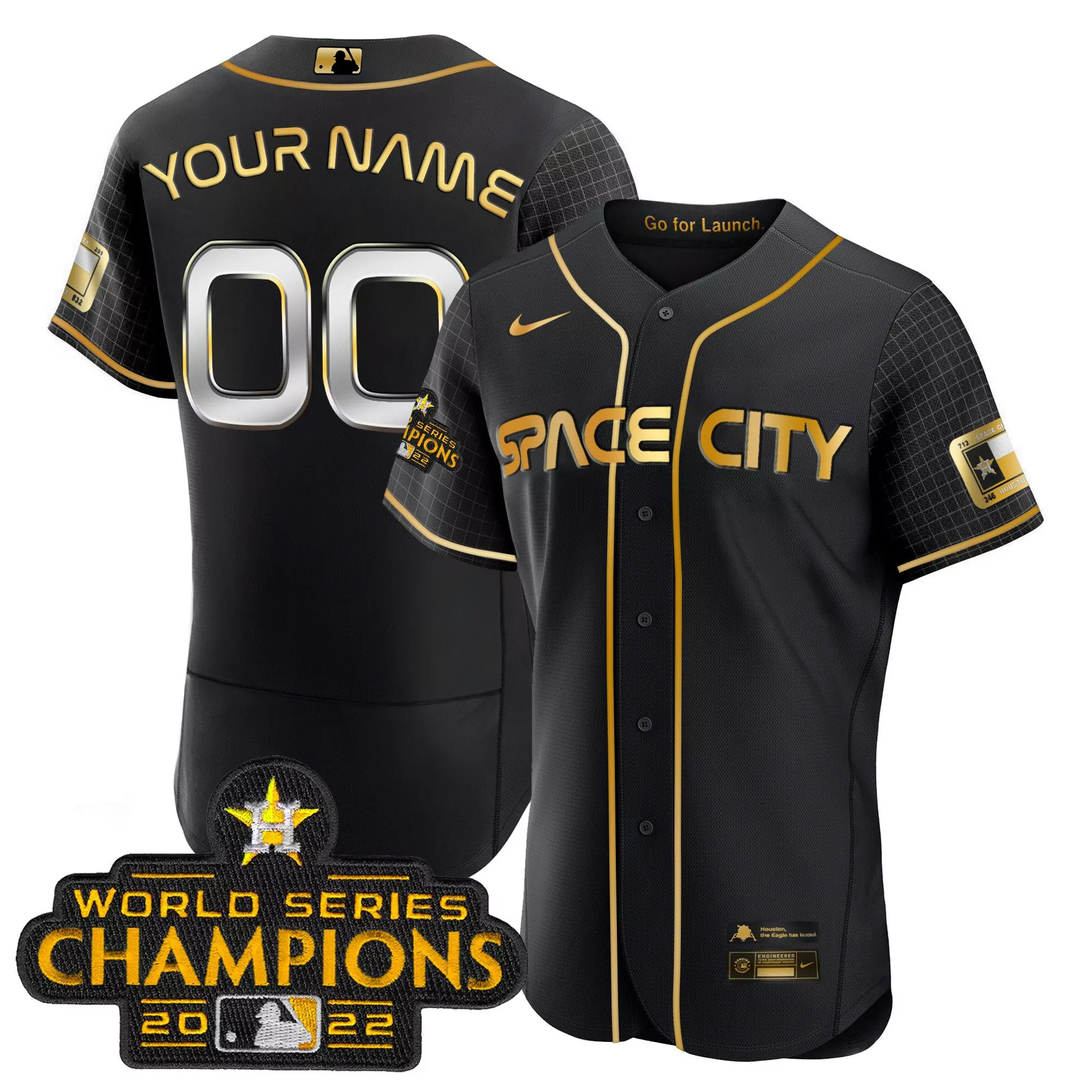 houston black space city all stitched vapor jersey 2022 men s world series champions 1
