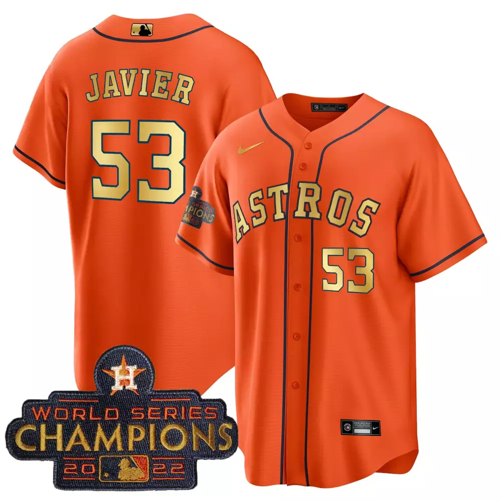 Javier 53 Houston Astros 2022 Stitched Vapor Jersey | World Series Champions Orange White | Game Day Outfit for Men, Women & Youth