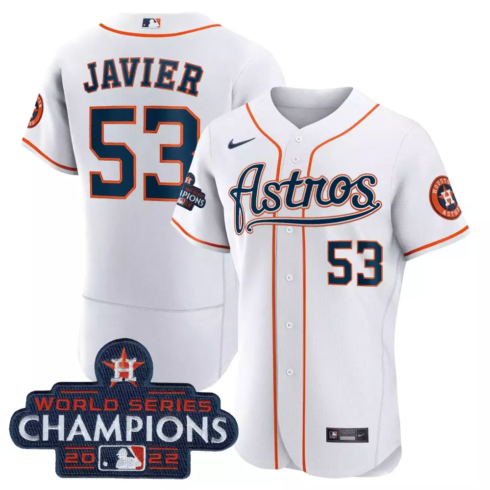 Javier 53 Houston Astros 2022 Stitched Vapor Jersey | World Series Champions Orange White | Game Day Outfit for Men, Women & Youth