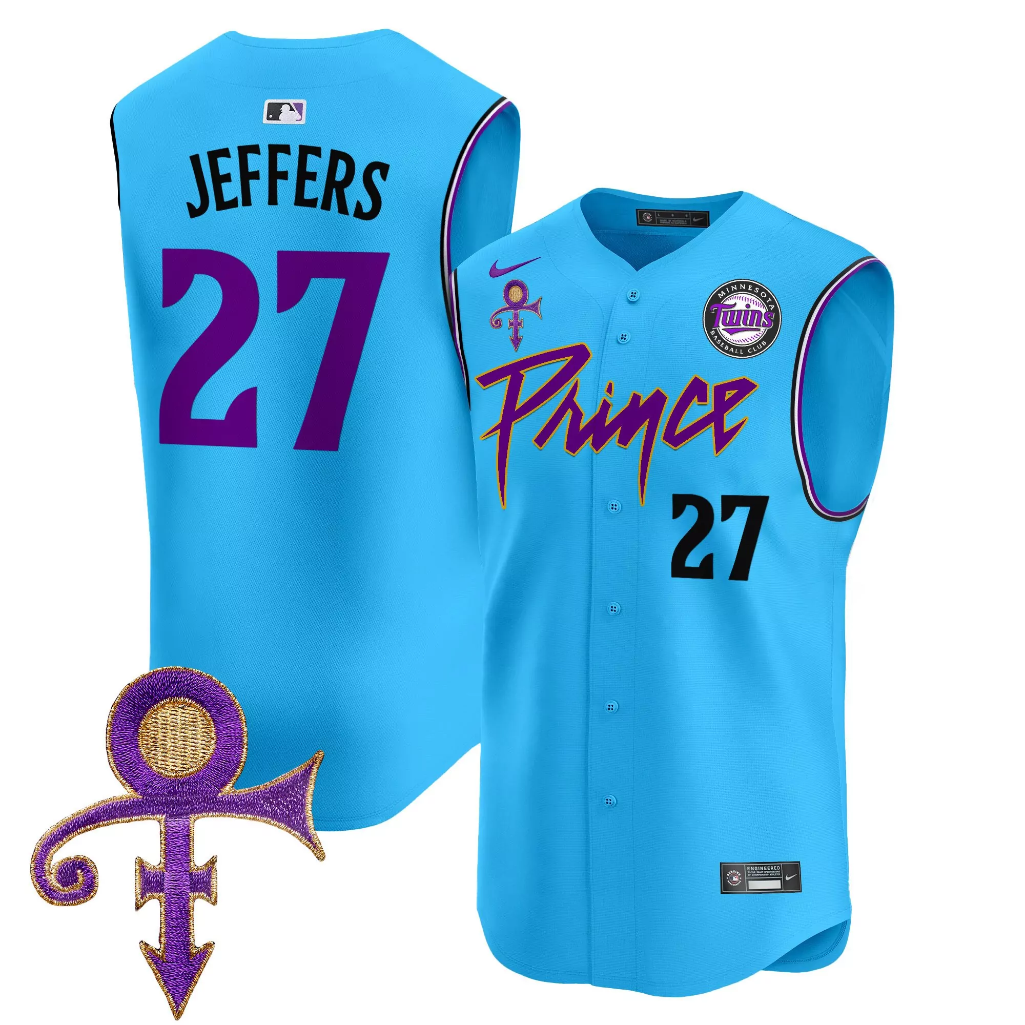jeffers 27 minnesota twins 2023 men s all stitched vapor jersey blue prince edition