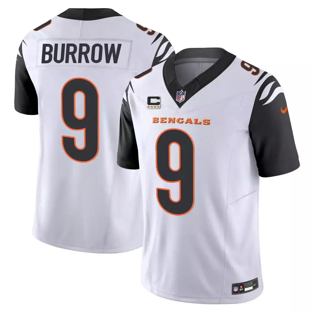 Joe Burrow Cincinnati Bengals 2023 Men's Stitched Vapor Jersey | White Black | Game Day Outfit | For Men, Women & Youth