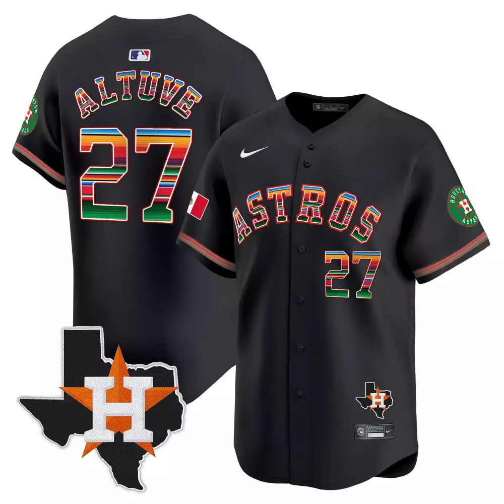 jose altuve 27 houston astros 2023 men s all stitched vapor jersey black sugar skull design