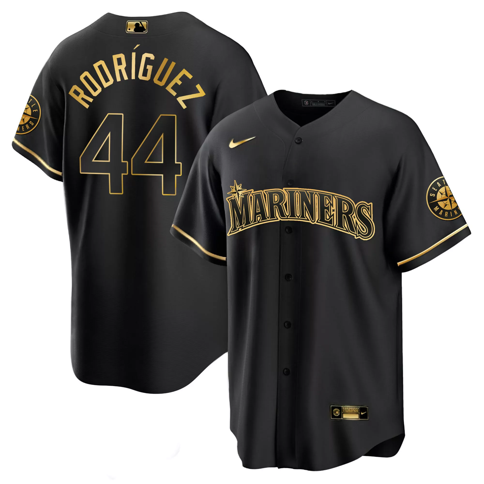 julio rodrguez 44 seattle mariners 2023 men s all stitched vapor jersey black edition