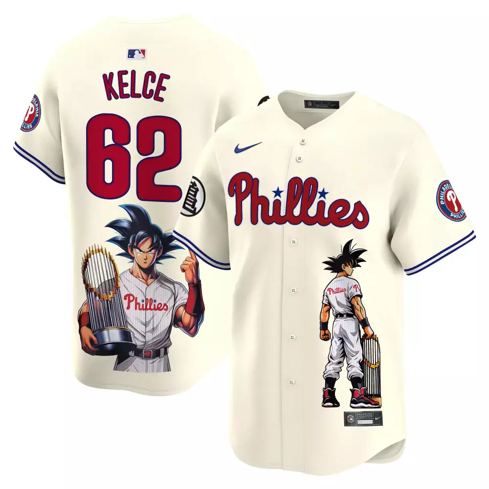 kelce 62 phillies 2023 men s all stitched vapor jersey white goku design