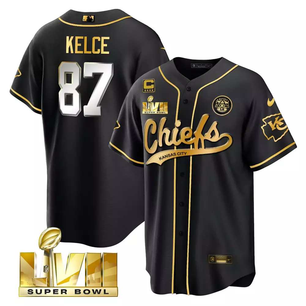 kelce 87 chiefs 2023 male all stitched vapor jersey super bowl edition white red