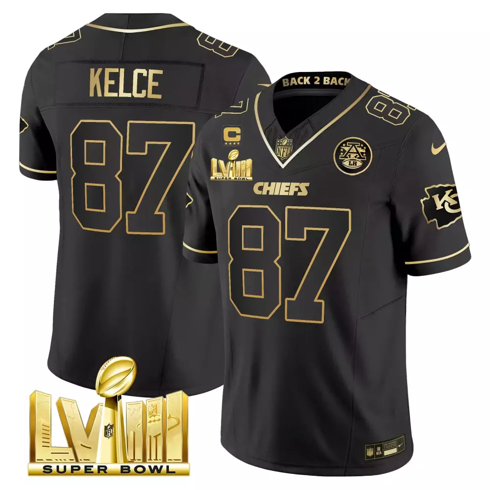 kelce 87 chiefs 2023 male all stitched vapor jersey super bowl lvii red