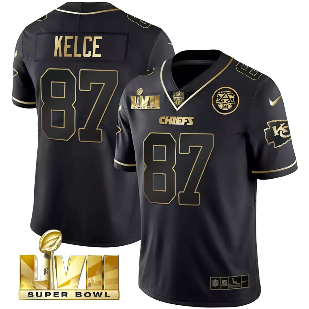 kelce 87 chiefs 2023 male super bowl all stitched vapor jersey white