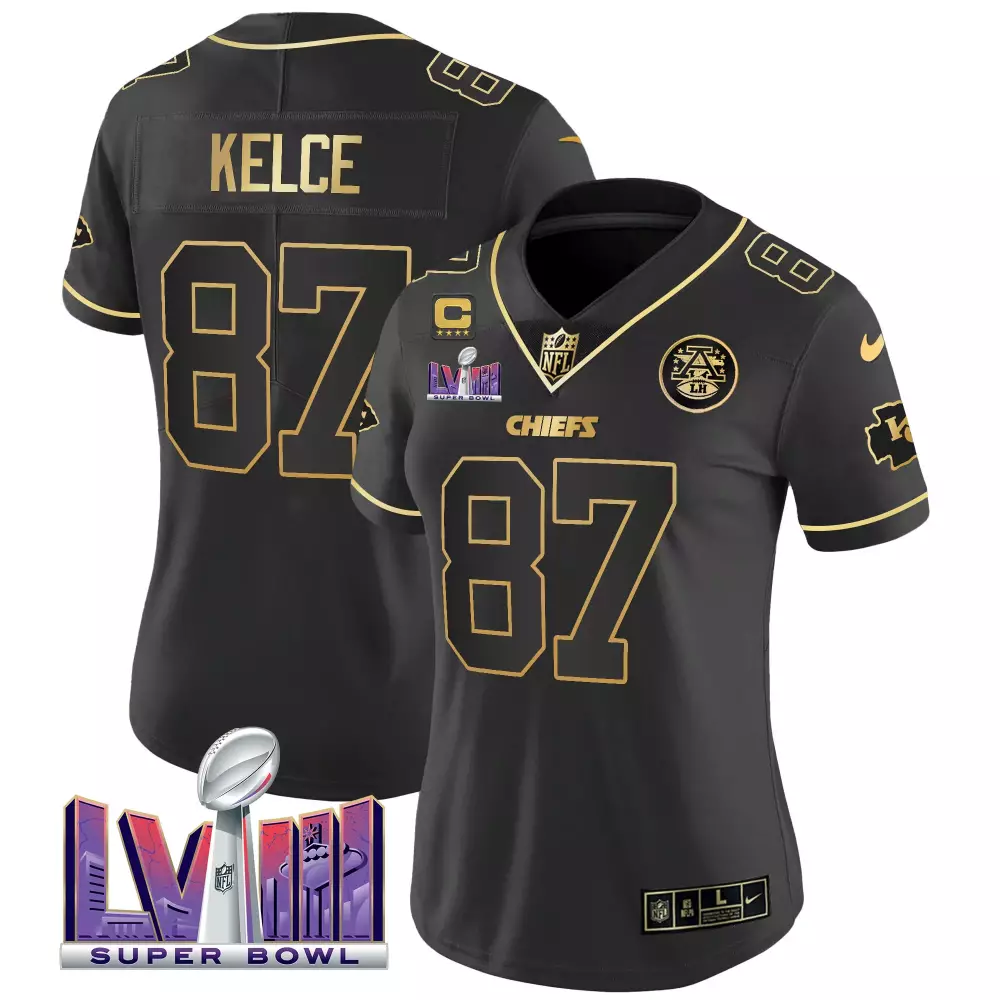 kelce 87 chiefs 2023 women s all stitched vapor jersey black