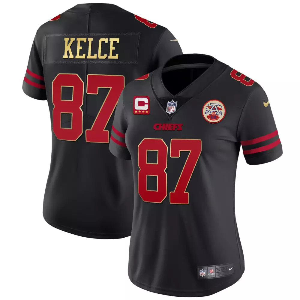 kelce 87 chiefs 2023 women s all stitched vapor jersey black